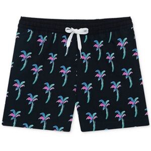 Chubbies Boys Havana Nights Black Swim Shorts w/ Colorful Palm Print Sz M 10/12